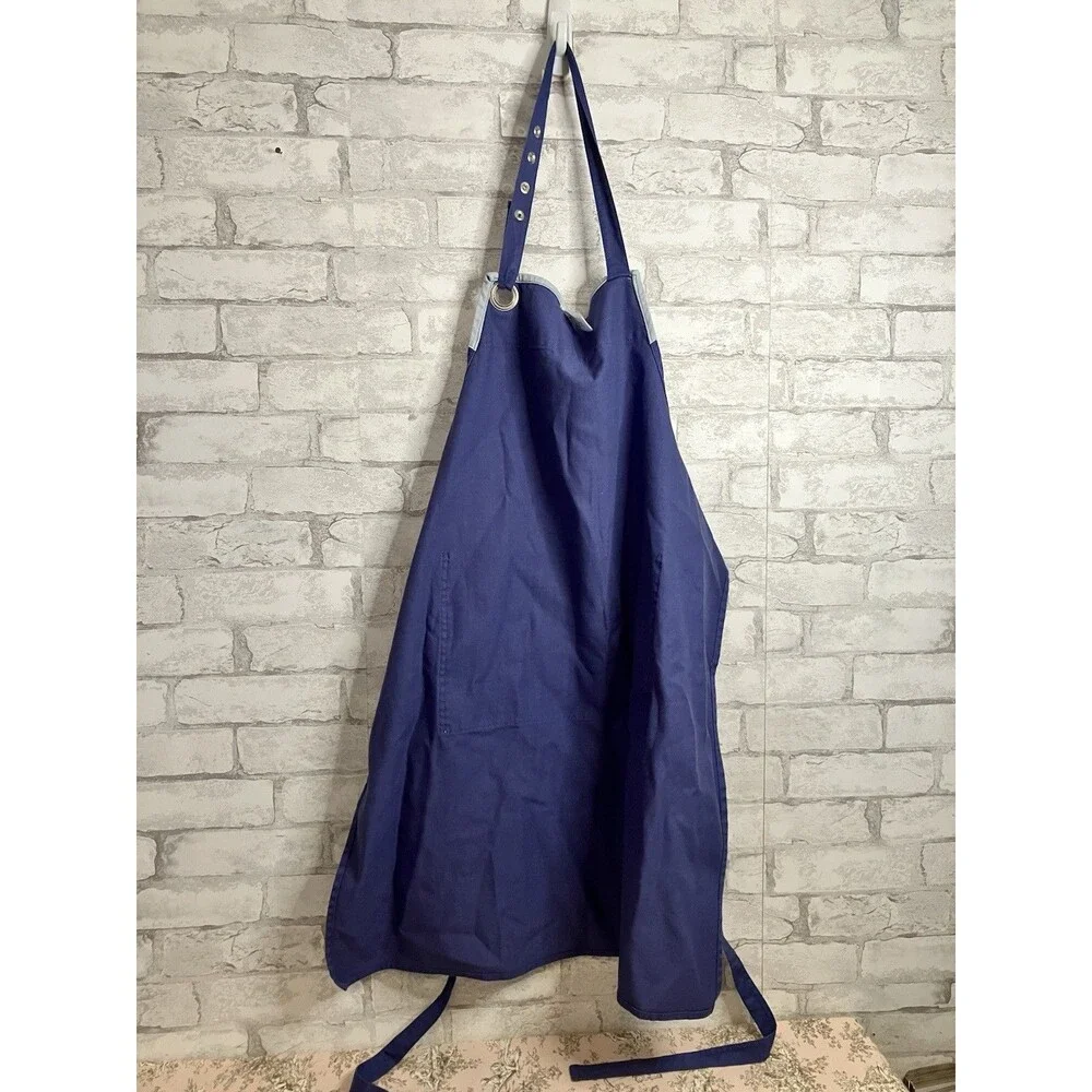 Gardening Apron With Front Pocket 100% Cotton Adjustable Length, Back Ties